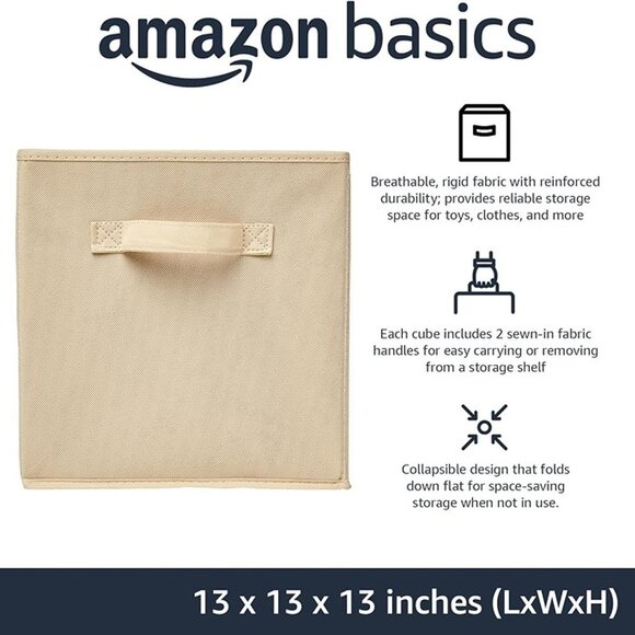 NEW 6 Pack of Cube Organizer Storage Bins Handles, Collapsible Fabric. - Picture 6 of 10